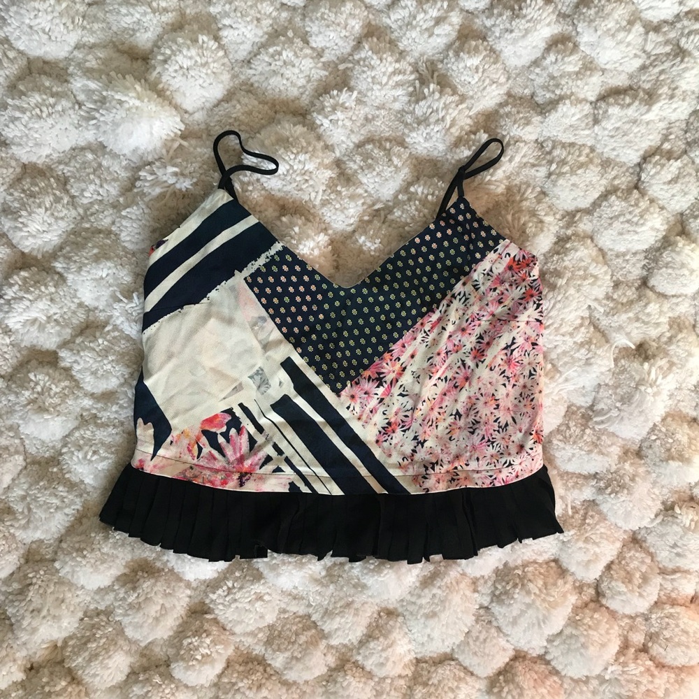 Pleated crop French Connection top